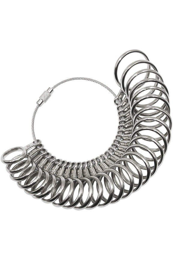 Ring Sizer Measuring Tool Set Metal Finger Sizing Gauge Women Men Wedding Rings Measurement Jewelry Tool US Size 0-13 with Half Size