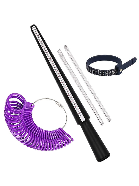 Ring Sizer Measuring Tool Set Ring Sizer Tool Ring Sizing Mandrel Ring Size Gauge Stick Finger Sizer Measurement with US Size 0-13 Plastic