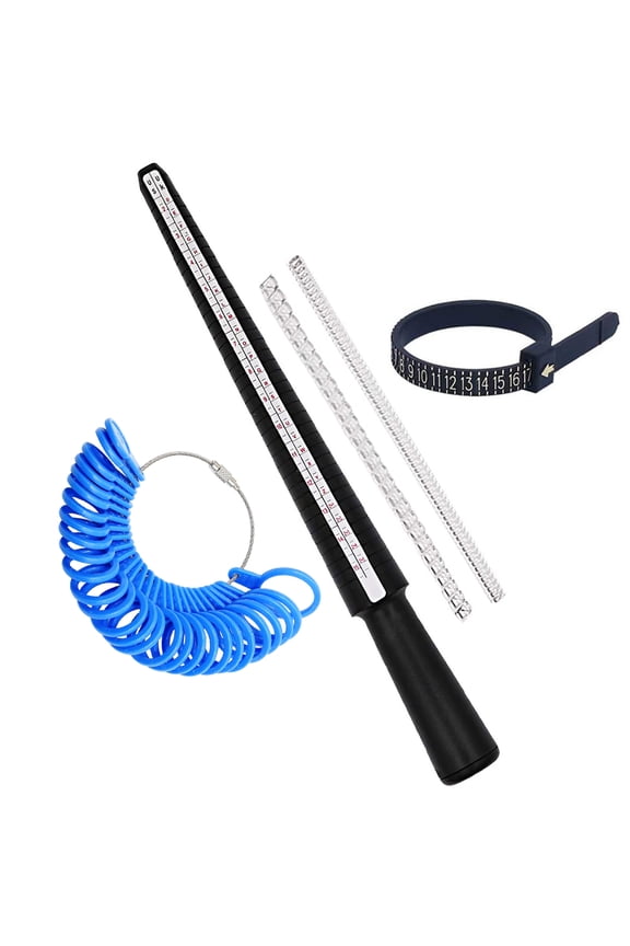 Ring Sizer Measuring Tool Set Ring Sizer Tool Ring Sizing Mandrel Ring Size Gauge Stick Finger Sizer Measurement with US Size 0-13 Plastic
