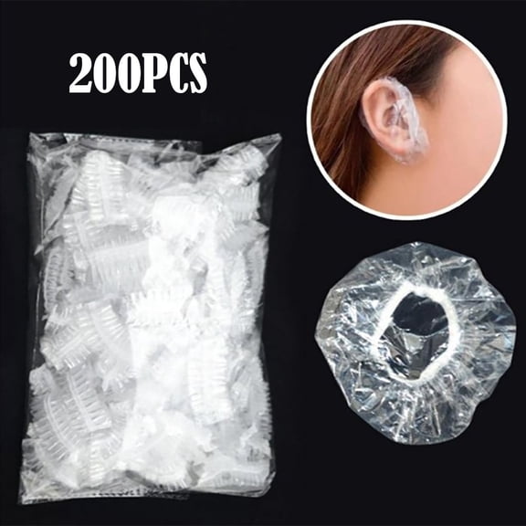 niuredltd 200pcs clear cover ear waterproof hair caps earmuffs coloring shower protector hair care