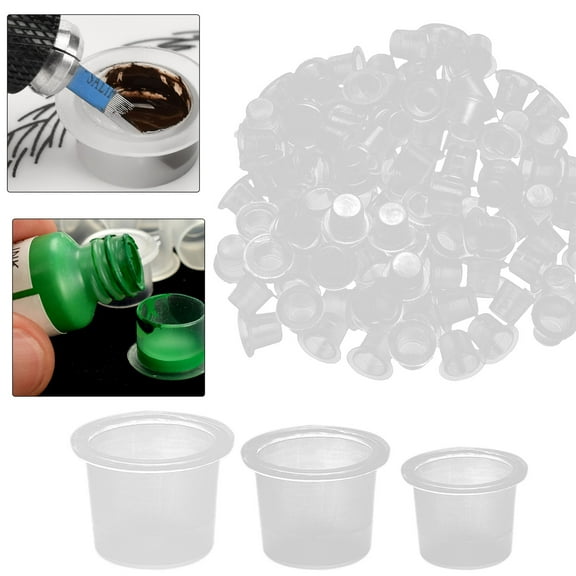 NIUREDLTD 300Pcs Ink Disposable Caps Caps InkTattoo Mixed For Tattoo Accessories Ink Pigment Size SuppliesTattoo Cups