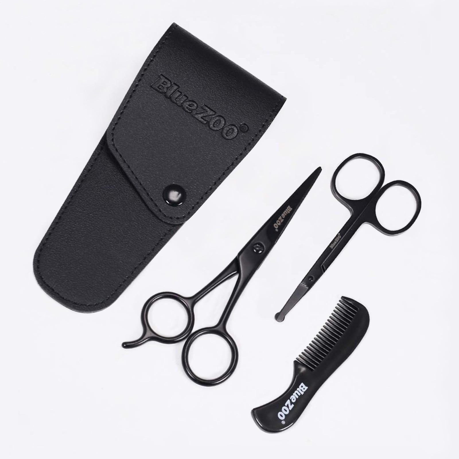 NIUREDLTD Beard Mustache Scissors And Comb Set Kit For Men Care (3