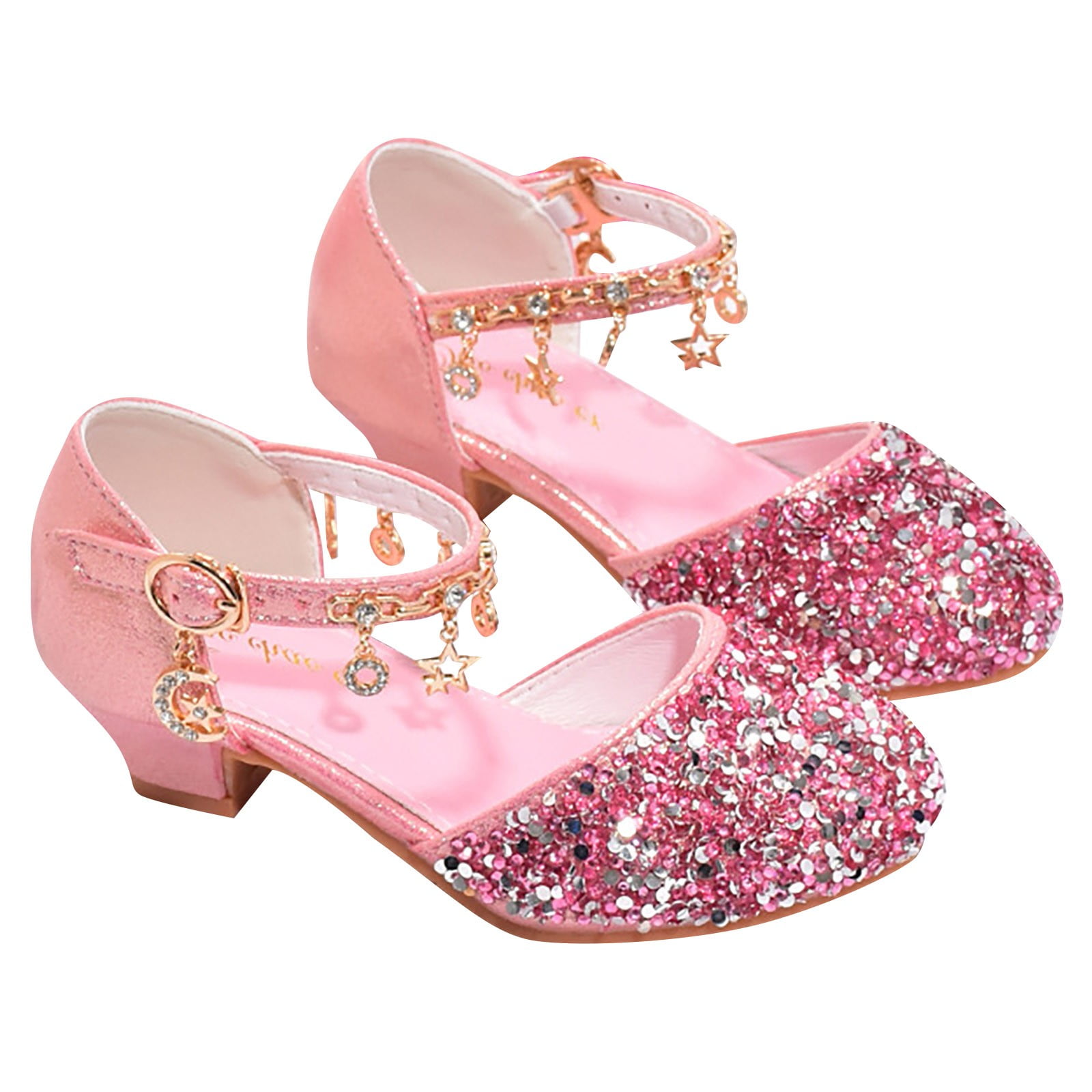 NIUREDLTD Girls Low Heeled Dress Shoes Rhinestone Bows Princess Flower ...