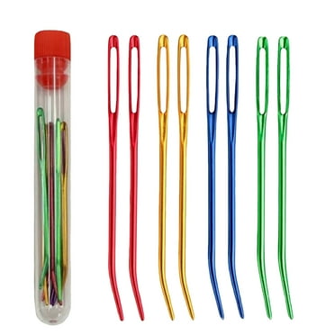 NIUREDLTD Half Pice Sale ! Bent Tapestry Needle 8Pcs Large Eyes Blunt Yarn Needles Knitting Darning Needles Sewing Needles Weaving Needles for Beading Quilting Crochet Home Textiles （Blue）