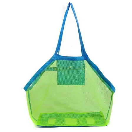 NIUREDLTD Home Essentials Mesh Beach Bag 1 Pack Large Beach Toy Bag Kids Sand Toys Storage Bag Sea Bag Beach Toys Tote Bag Beach Pool Gear(Green) Home Textiles （Blue）
