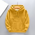 thumbnail image 1 of NIUREDLTD Kids Child Toddler Boys Girls Solid Long Sleeve Patchwork Hooded Thickened Warm Sweatshirt Pullover Blouse Tops Outfits Clothes, 1 of 3
