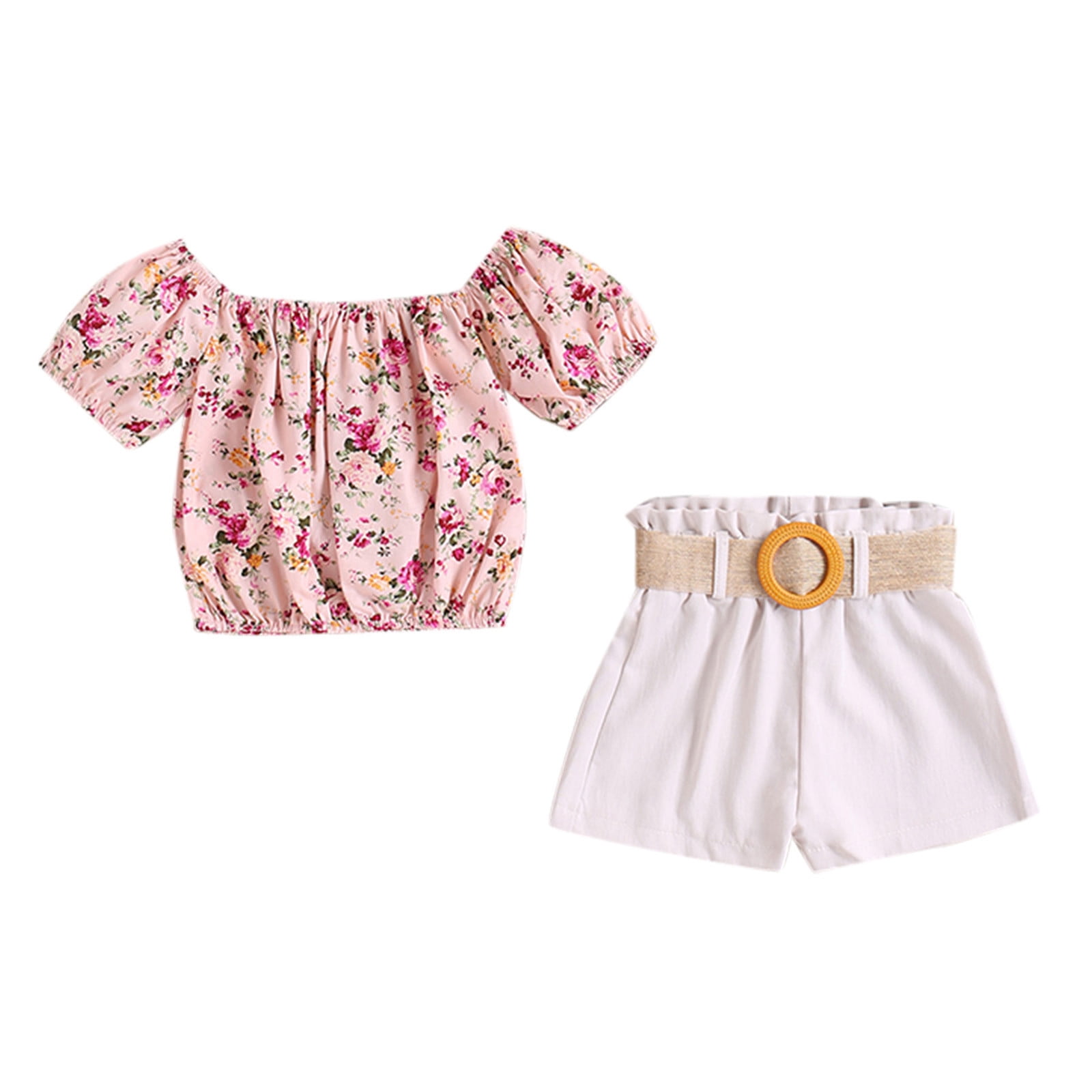 Infant Toddler Baby Girl Clothes Off Shoulder Crop Top Ripped Denim Shorts  Pants Outfits 2Pcs Sets - Walmart.com