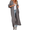 thumbnail image 1 of NIUREDLTD Long Cardigans Women's Solid Color Front Cardigan Long Loose Casual Oversized Sweater Jacket Cardigan Sweaters For Women Grey S, 1 of 7