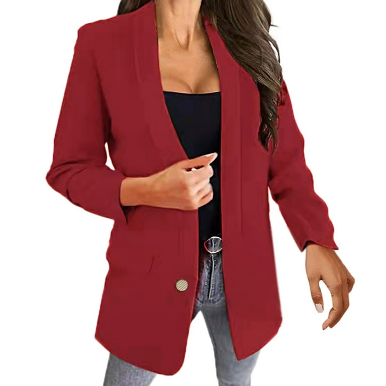 Plus size red blazer jacket clearance
