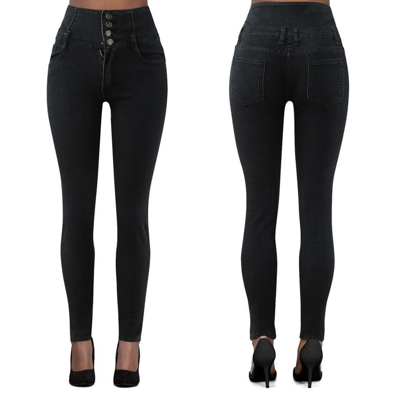 Four Button High Waisted Jeggings