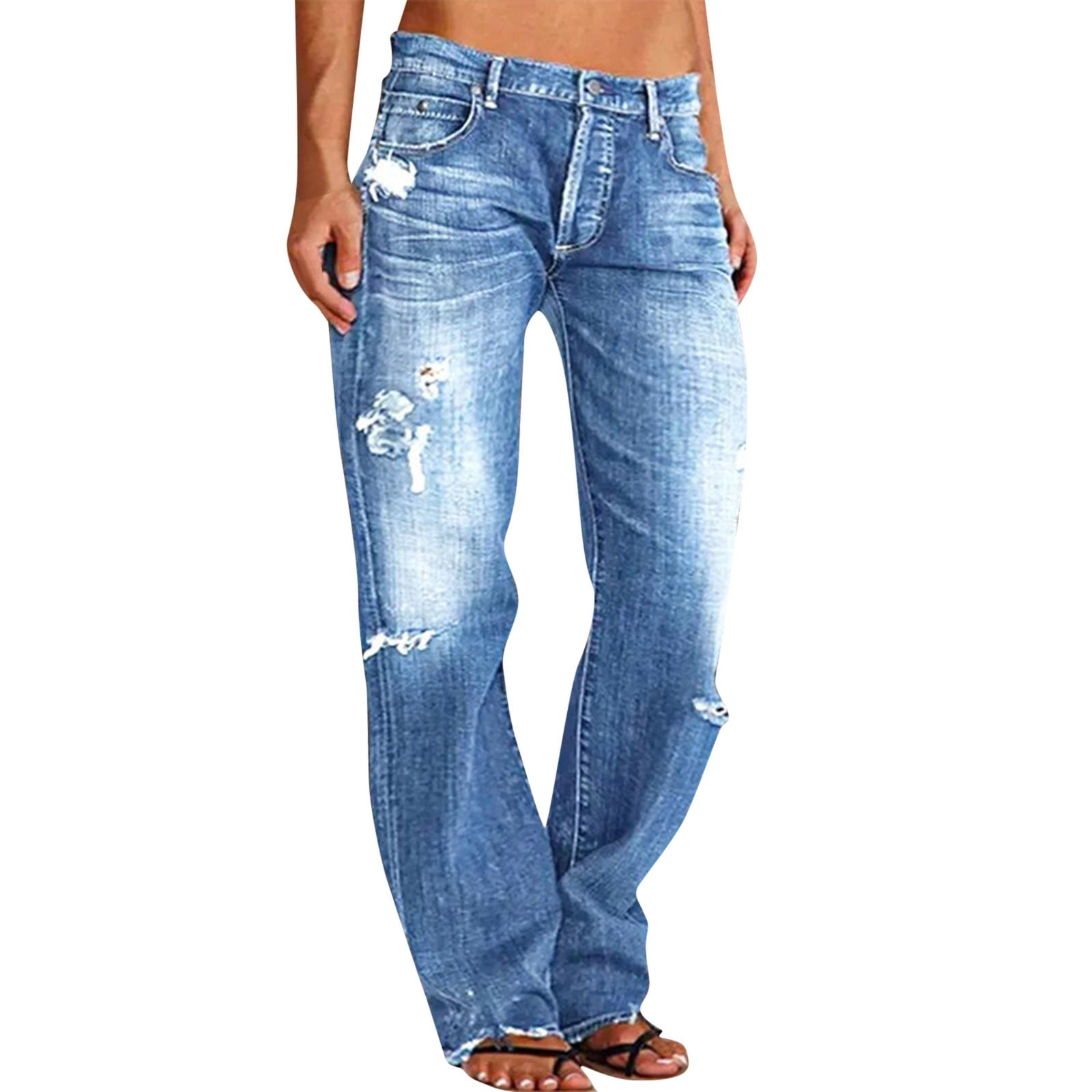 NIUREDLTD Straight Leg Baggy Jeans For Women Plus Size Mid NIUREDLTD Straight Leg Baggy Jeans For Women Plus Size Mid