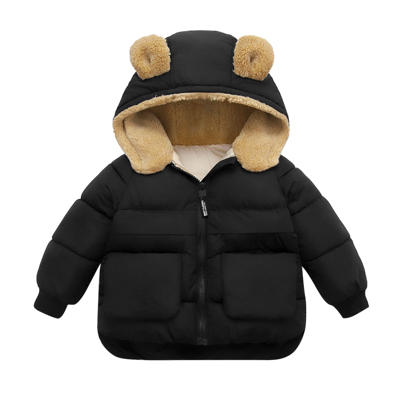 Baby Girls Winter Jackets Warm Faux Fur Fleece Coat Children Jacket Rabbit  Ear Hooded Outerwear Kids Jacket for Girls Clothing