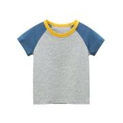 NIUREDLTD Toddler Kids Girls Boys Short Sleeve Basic Color Block T Shirt Casual Tees Shirt Tops Solid Color 90