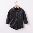 thumbnail image 1 of NIUREDLTD Toddler Kids Girls Patchwork Long Sleeve PU Leather Jacket Winter Coats Outer Outfits Clothes, 1 of 4