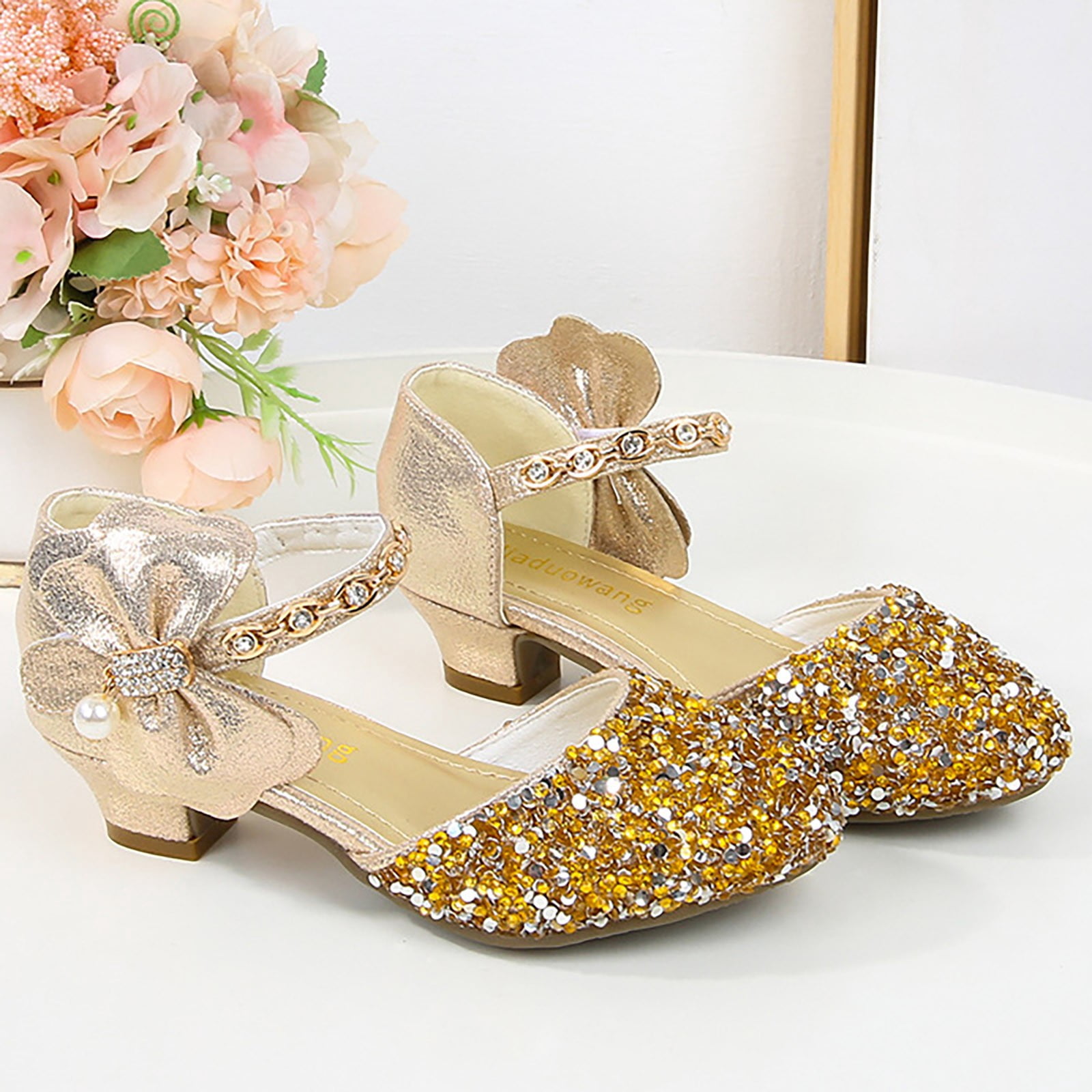 NIUREDLTD Toddler Kids Grils Dress Shoes Girls Low Heeled Shoe Dress ...