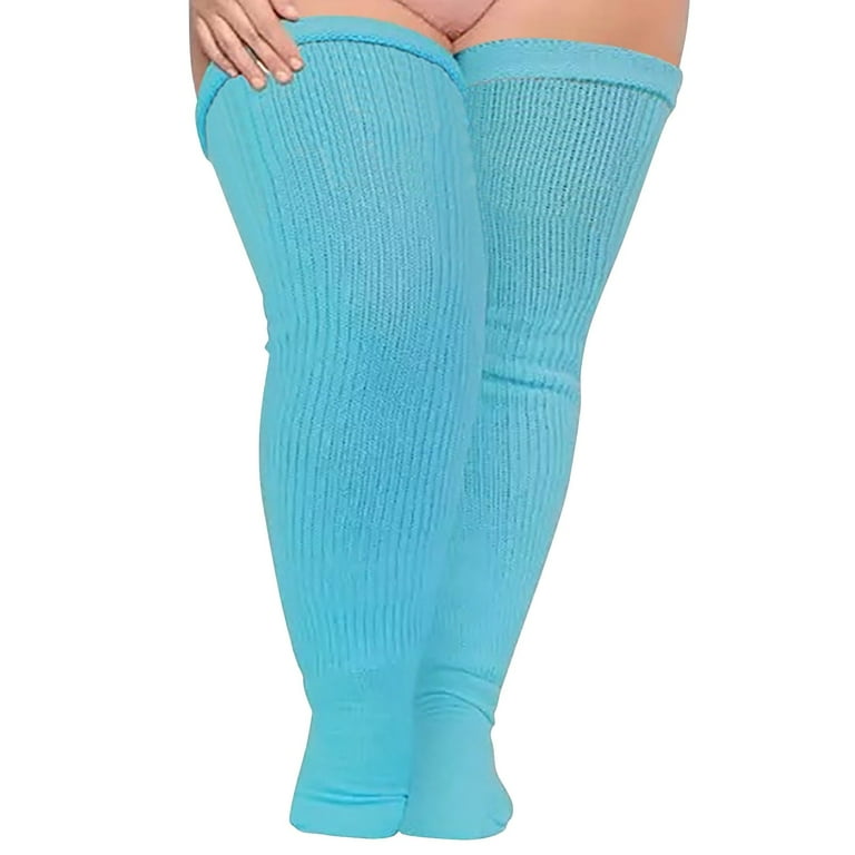 NIUREDLTD Women s Thigh High Boot Stockings Soild Color Over Knee Leg Long Socks Plus Size Knee High Boot Socks B A Walmart