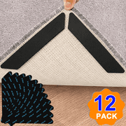 NIUTA  Rug Gripper for Hardwood Floors, 12 Pcs Non Slip Rug Grippers for Area Rugs, Trapezoid Rug Tape for Rug Corners and Edges, Carpet Sticky Pads Anti Curl Rug Grip 1.2*7.1inch