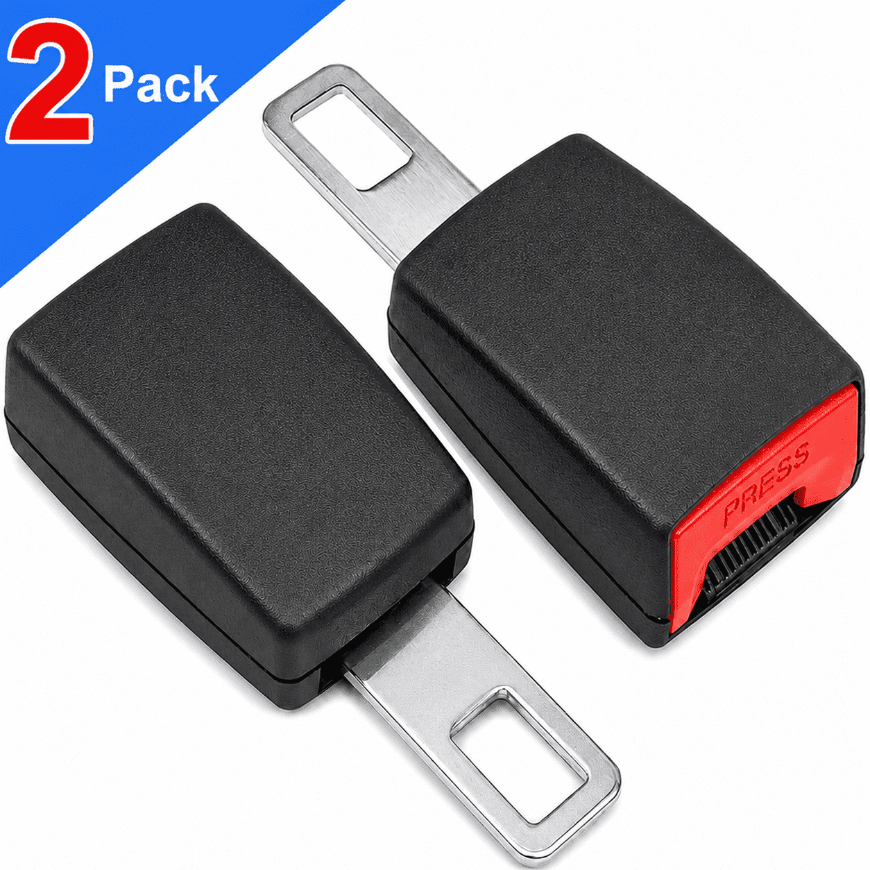 NIUTA 2 Pack Seat Belt Extender for Cars, Full Enclosed Seat Belt Buckle Extender, 4.7" OEM Style Seatbelt Extender with Heavy Duty Metal Tongue, Car Seat Belt Extension for Easier Buckling, Black deal from Walmart