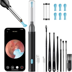 NIUTA Ear Wax Removal Kit with Camera, 1296P HD Ear Wax Removal Tool Camera with 6 LED Lights, Wireless Ear Cleaner Otoscope, Ear Wax Camera with 8 Ear Picks, Ear Cleaning Kit for iPhone, iPad