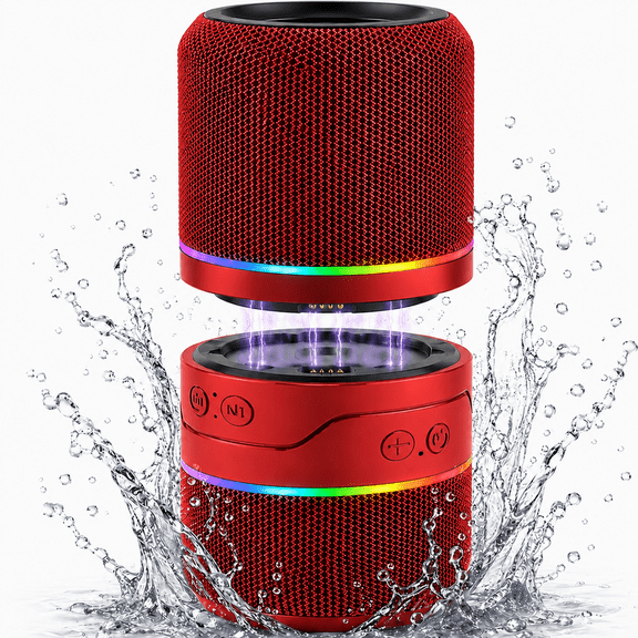 NIUTA Magnetic Split Bluetooth Speaker, 20W Portable Bluetooth Speaker with Bluetooth 5.3, TWS Stereo Pairing, RGB Lights, TF Card & AUX Input, Wireless Speaker for Home, Party, Outdoor, Red