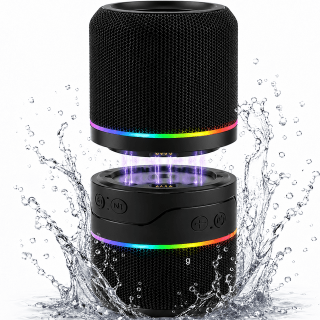 NIUTA Magnetic Split Bluetooth Speaker, 20W Portable Bluetooth Speaker with Bluetooth 5.3, TWS Stereo Pairing, RGB Lights, TF Card & AUX Input, Wireless Speaker for Home, Party, Outdoor, Travel