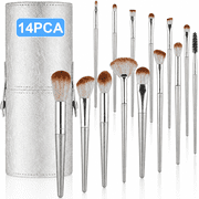 NIUTA  Makeup Brushes Set, 14 Pcs Professional Makeup Brush Set with Silver Storage Cup, Soft Bristles Make Up Brushes Kit for Foundation, Powder, Concealer, Eyeshadow, Blush & Eye Makeup