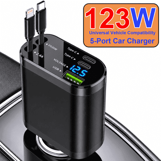 dual cigarette lighter adapter walmart CableVantage Black 3 Way Auto Car Socket Splitter DC 12V Charger The device can be rotated 360 degree CableVantage Black Dual Car Cigarette