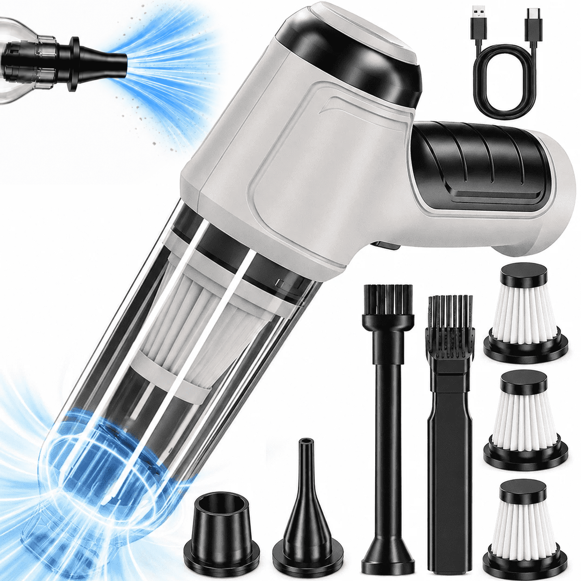 NIUTA Handheld Car Vacuum Cleaner, Car Vacuum Portable Cordless with 12000Pa Strong Suction, 2 in 1 Vacuum &amp; Air Duster, 120W Brushless Motor USB Rechargeable Portable Vacuum Cleaner for Car, Home &amp; deal from Walmart