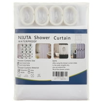 NIUTA White Solit Print Polyester Shower Curtain, 72" x 72"