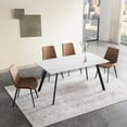 thumbnail image 1 of NIUTN 5 Piece Modern Sintered Stone & Metal Dining Table Set, White, 1 of 17