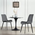 thumbnail image 1 of NIUTN Dining Chairs Set of 2,Upholstered Dining Room Chairs with Metal Legs,Faux Leather Kitchen Chairs,Armless Side Chairs,Large Padded, Metal Legs,Grey, 1 of 9