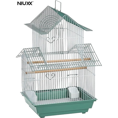 NIUXX SP1720-4 4" Shanghai Parakeet Cage, Green & White