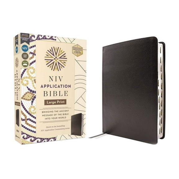 NIV Application Commentary Resources NIV Application Bible, Large Print, European Bonded Leather, Black, Red Letter, Indexed, Comfort Print: Bringing the Anc, (Hardcover)