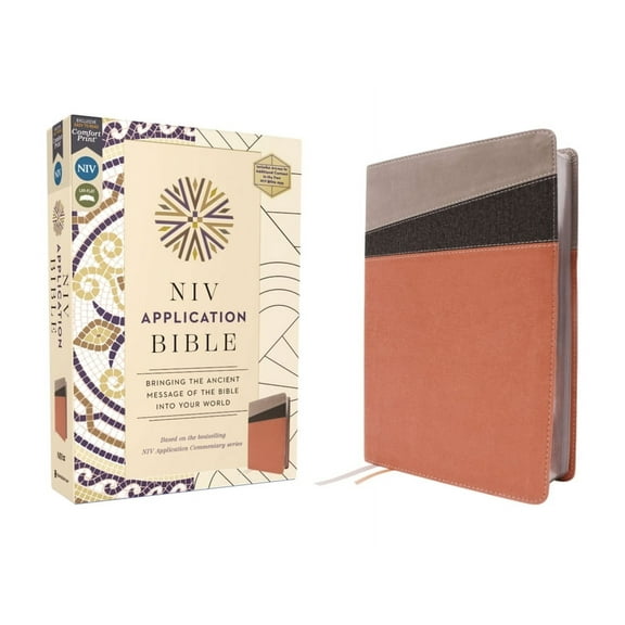 NIV Application Commentary Resources NIV Application Bible, Leathersoft, Coral/Gray, Red Letter, Comfort Print: Bringing the Ancient Message of the Bible Int, (Hardcover)