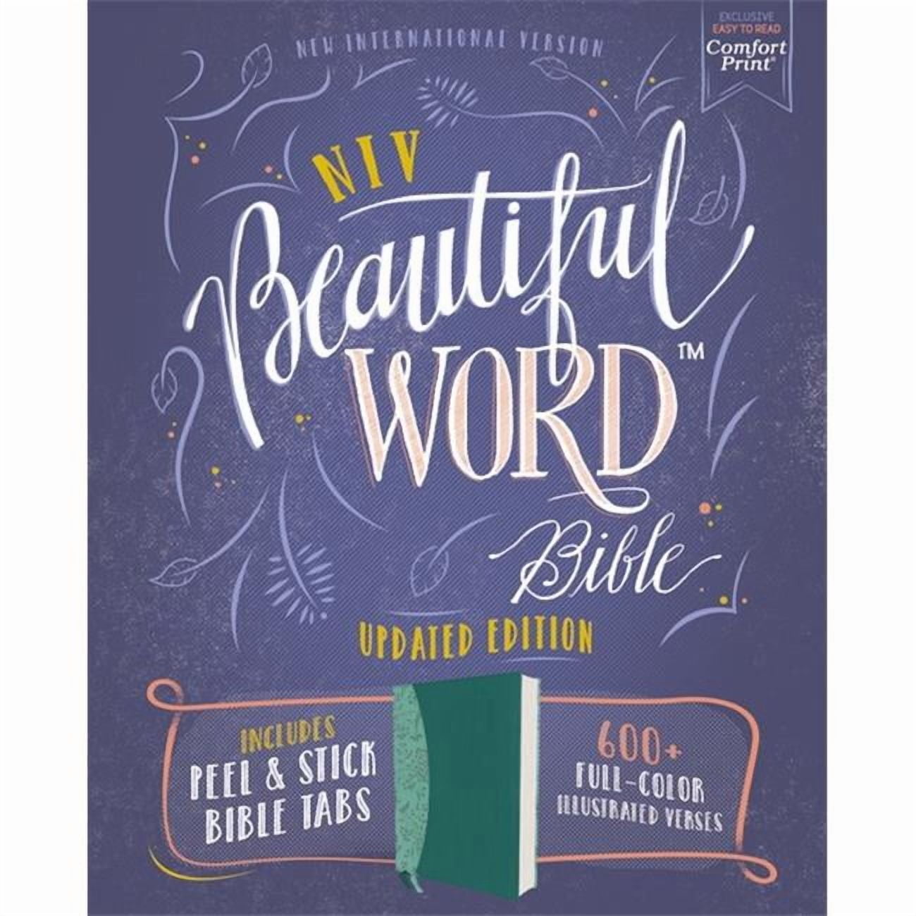 NIV Beautiful Word Bible, Updated Edition with Peel & Stick Bible Tabs - Teal Leathersoft