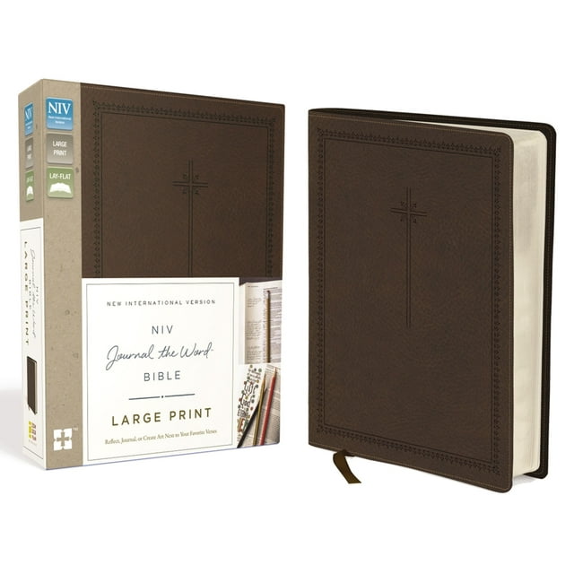 NIV Journal the Word Bible: NIV, Journal the Word Bible, Large Print, Imitation Leather, Brown: Reflect, Journal, or Create Art Next to Your Favorite Verses (Other)(Large Print)