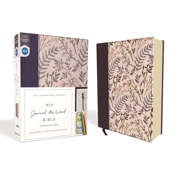 NIV Journal the Word Bible NIV, Journal the Word Bible, Cloth Over Board, Pink Floral, Red Letter Edition, Comfort Print: Reflect, Take Notes, or C, (Hardcover)
