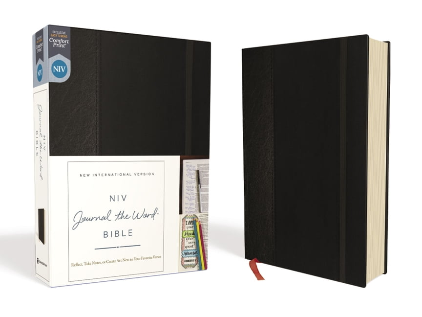 NIV Journal the Word Bible NIV, Journal the Word Bible, Hardcover, Black, Red Letter Edition, Comfort Print: Reflect, Take Notes, or Create Art Nex, (Hardcover)