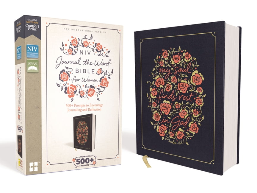 NIV Journal the Word Bible NIV, Journal the Word Bible for Women, Cloth Over Board, Navy, Red Letter Edition, Comfort Print: 500+ Prompts to Encour, (Hardcover)
