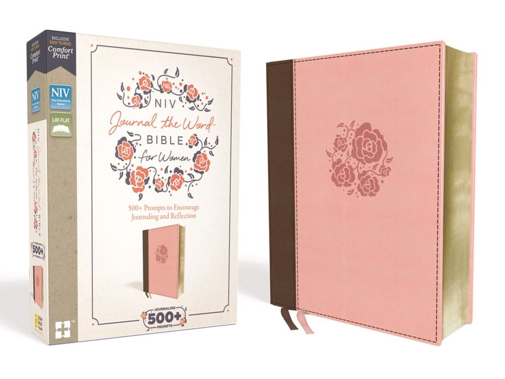 NIV Journal the Word Bible NIV, Journal the Word Bible for Women, Leathersoft, Pink, Red Letter Edition, Comfort Print: 500+ Prompts to Encourage J, (Hardcover)