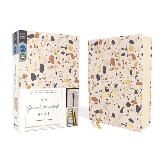 NIV Journal the Word Bible Niv, Journal the Word Bible (Perfect for Note-Taking), Cloth Over Board, Cream, Red Letter, Comfort Print: Reflect, Take, (Hardcover)