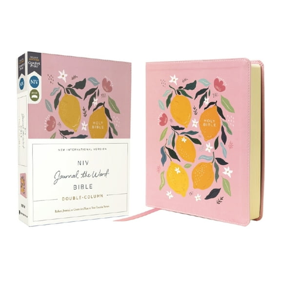 NIV Journal the Word Bible Niv, Journal the Word Bible (Perfect for Note-Taking), Double-Column, Leathersoft, Pink, Red Letter, Comfort Print: Refl, (Hardcover)