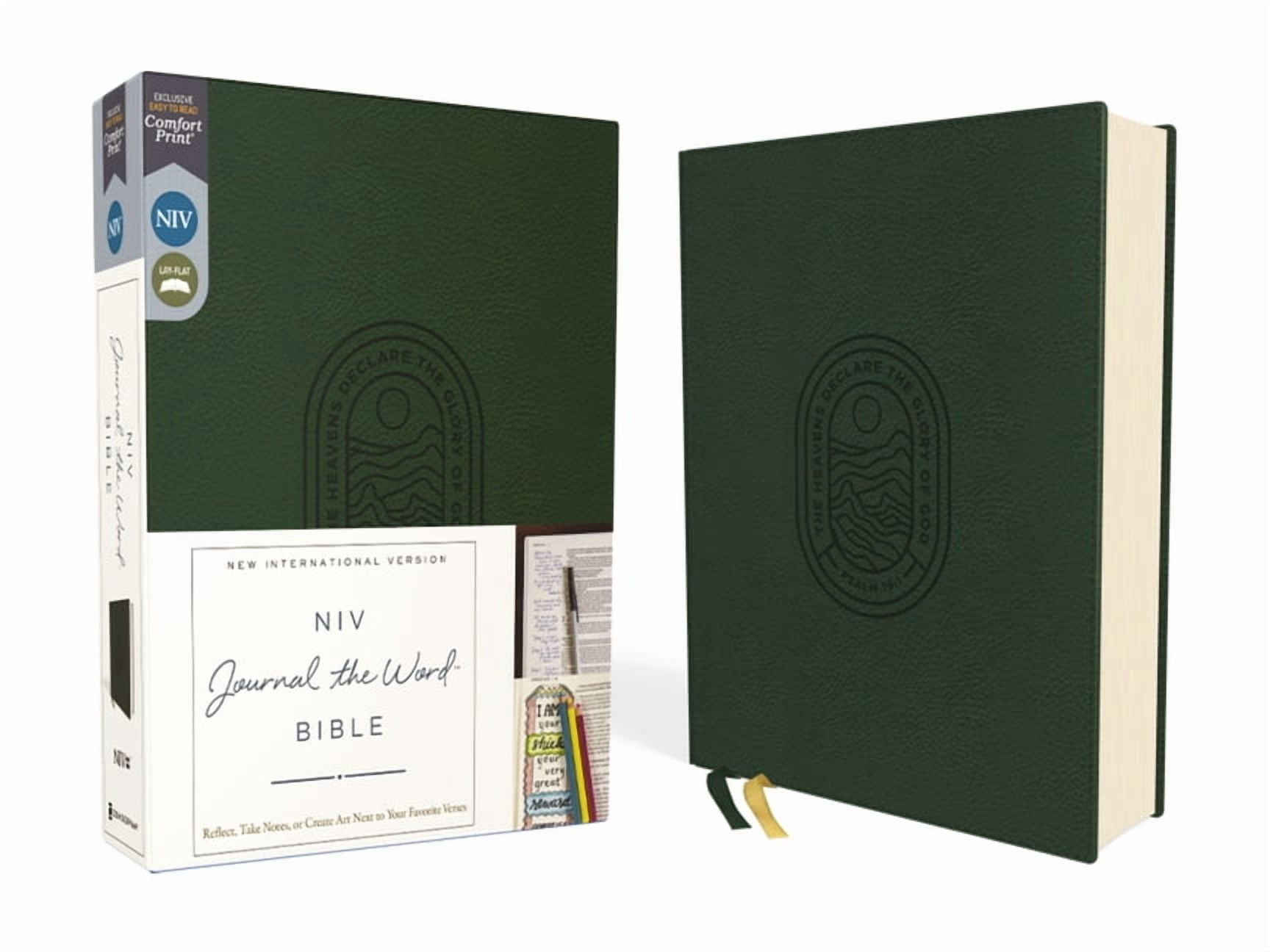 NIV Journal the Word Bible Niv, Journal the Word Bible (Perfect for Note-Taking), Leathersoft, Green, Red Letter, Comfort Print: Reflect, Take Note, (Hardcover)