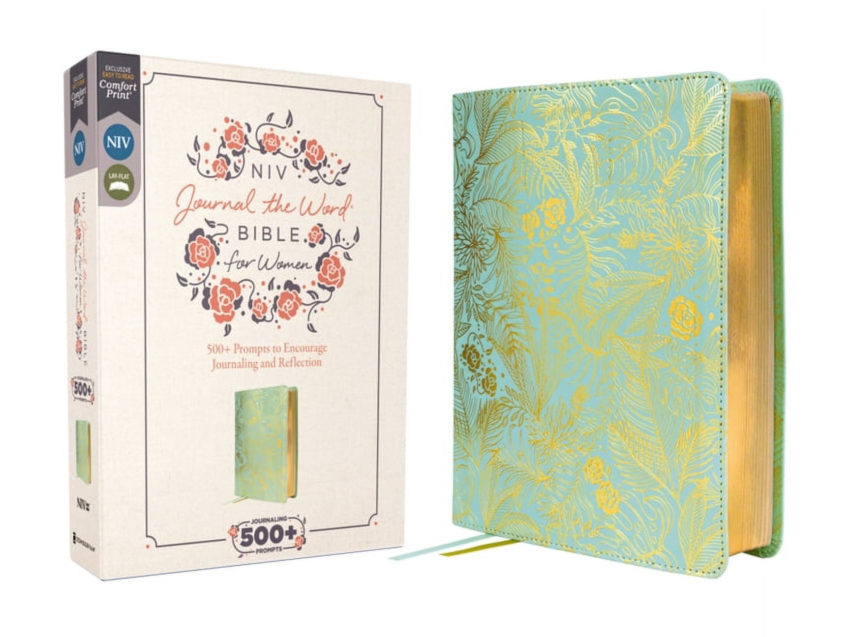 NIV Journal the Word Bible Niv, Journal the Word Bible for Women (Perfect for Note-Taking), Leathersoft, Teal, Red Letter, Comfort Print: 500+ Prom, (Hardcover)