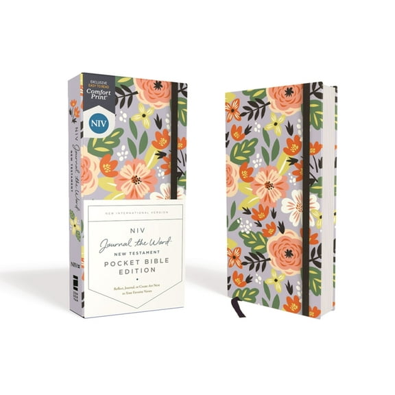NIV Journal the Word Bible Niv, Journal the Word New Testament (Perfect for Note-Taking), Pocket Bible Edition, Hardcover, Floral, Red Letter, Comf, (Hardcover)