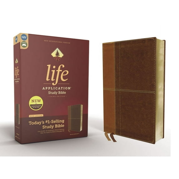 NIV Life Application Study Bible, Third Niv, Life Application Study Bible, Third Edition, Leathersoft, Brown, Red Letter Edition, (Hardcover)