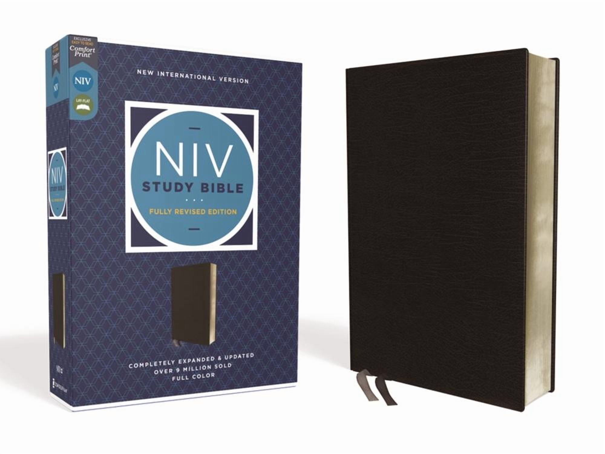 NIV Study Bible, Fully Revised Edition NIV Study Bible, Fully Revised Edition, Bonded Leather, Black, Red Letter, Comfort Print, (Hardcover)