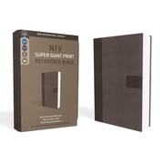 NIV, Super Giant Print Reference Bible, Giant Print, Imitation Leather, Gray, Red Letter Edition Special Hardcover
