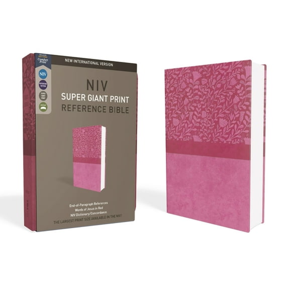 NIV, Super Giant Print Reference Bible, Giant Print, Imitation Leather, Pink, Red Letter Edition (Special) (Hardcover)