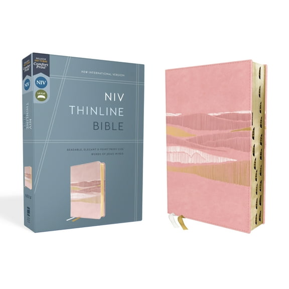 NIV Thinline Bible (Comfort Print)-Pink Leathersoft